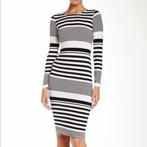 Knit stripe bodycon dress